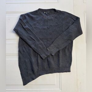 Athleta Womens Sweater Size S Grey Pima Cotton Silk Blend Knit Casual Asymmetric